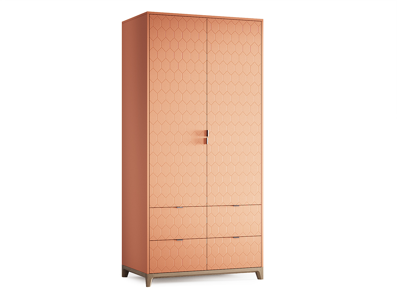 Шкаф распашной двухдверный с ящиками тоскана Case №4 THE IDEA  210412 Розовый  - Вид №1