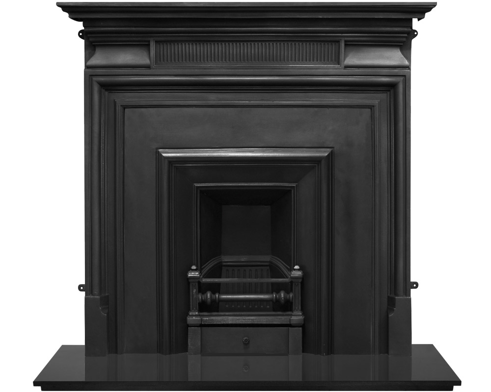 RX127 Королевская (узкая) каминная вставка из чугуна Сarronheating  - Вид №2