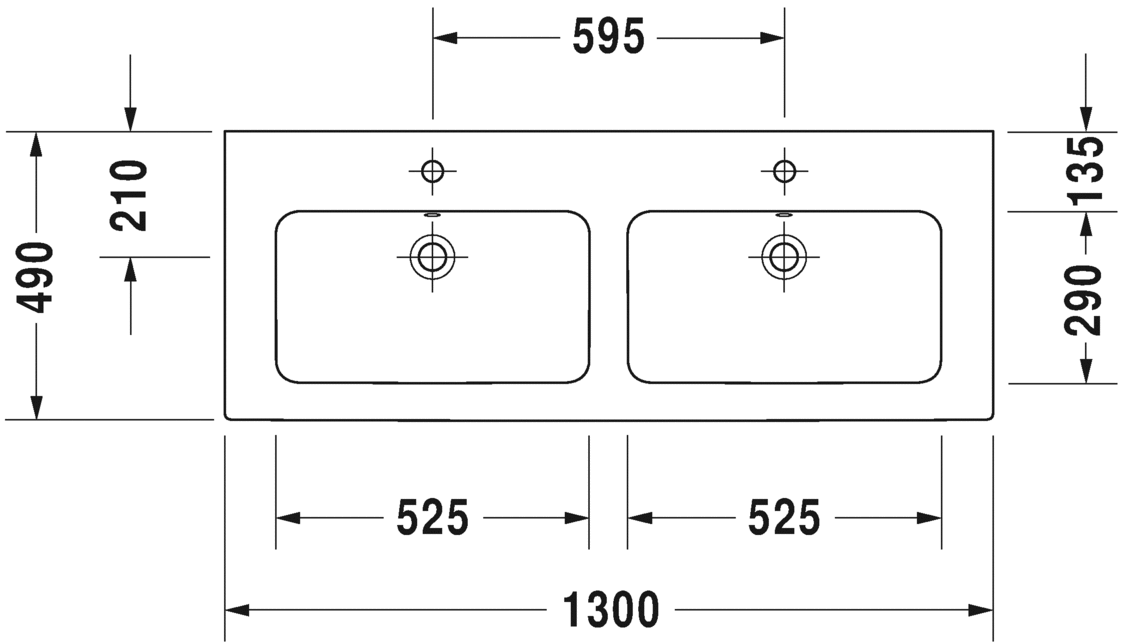 2336130030 Подвесная раковина настенная овальная Duravit ME BY STARCK - Вид №1