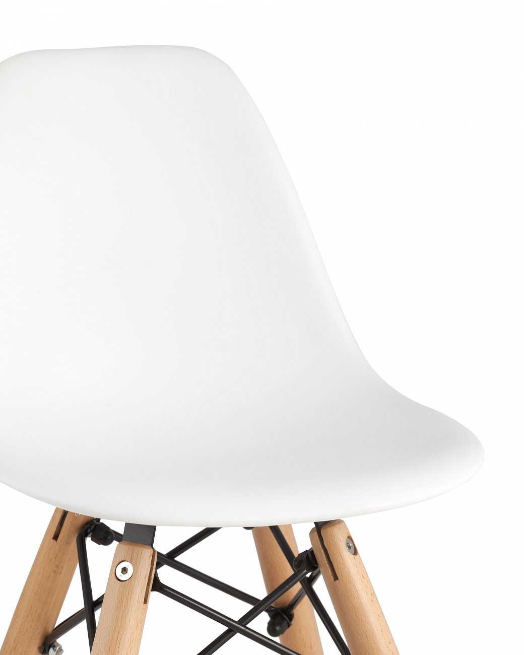 Стул со спинкой белый с деревянными ножками Eames Small EAMES ДИЗАЙНЕРСКИЕ, EAMES DSW ДЕТСКИЙ 00-3881996 Белый  - Вид №4