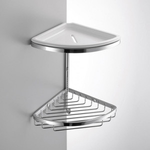 B9601 Полочка-решётка угловая двухъярусная 18x18 см COLOMBO Angolari