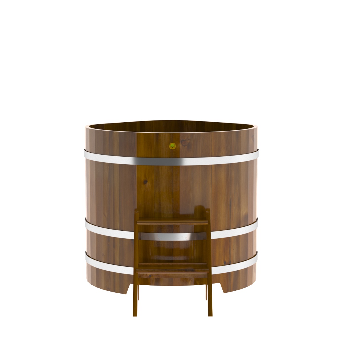 2303 Купель угловая из лиственницы Рустик 1,03х1,03х1,0 морёная Alyarus  - Вид №4