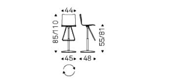 Регулируемый по высоте кожаный высокий стул Cattelan italia TOTO X ARCH-00073254 - Вид №8