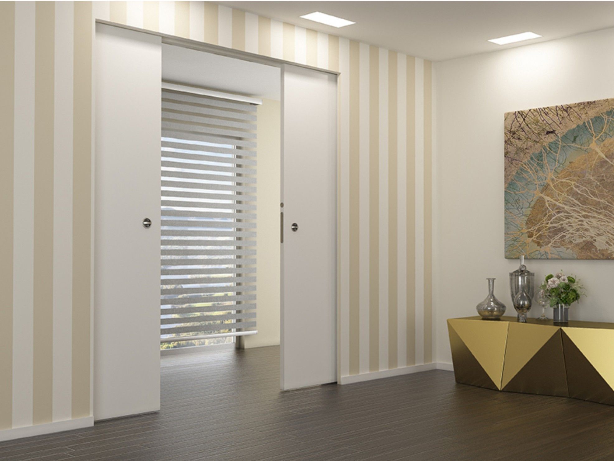 Раздвижные двери заподлицо стены Ermetika ABSOLUTE EVOKIT doppio ARCH-00099345