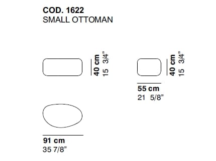 Овальный пуф из ткани La Cividina Лиссе ARCH-00017570 - Вид №4