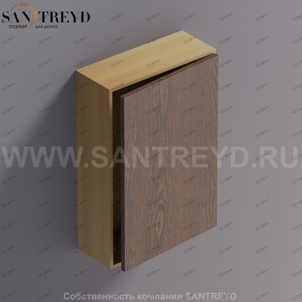 LIFT Модульный шкаф 60 см с правой дверью на доводчиках. Модули могут располагаться горизонтально и вертикально. Отделка: коричневый дуб и натуральный дуб. AMOB051RURTDX Agape