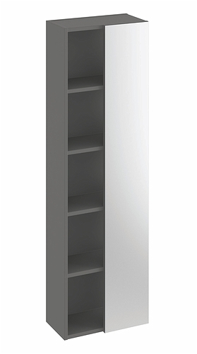 9742372111 IDO Elegant стеллаж, с зеркалом, 400 мм, черный матовый - Вид №5