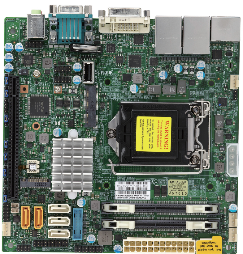 MBD-X11SSV-Q-O Mb x11ssv-q, 1x lga 1151, intel® q170, intel® 6th gen core i7/i5/i3, pentium, celeron processors, 2xdimm ddr4 sodimm nonecc (up to 32gb), 1x pci-e 3.0 x16, mini-pcie with msata support, m.2 pcie 3.0 x4 with sata support, 2242/2280, 5x sata Santreyd 