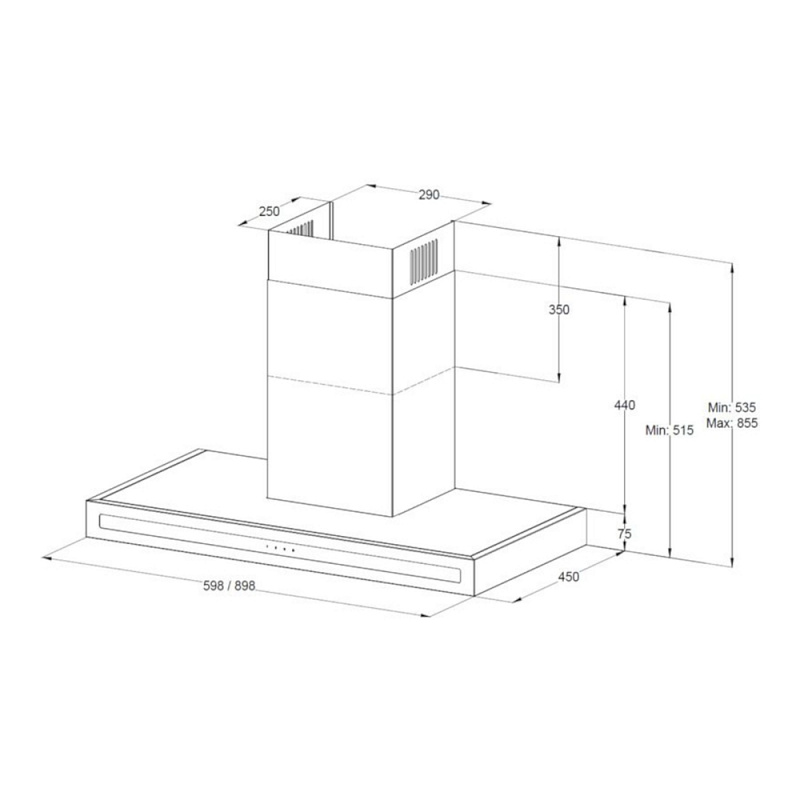 8194899 Вытяжка каминная Korting KHC 6877 N черный/черный STDN-0147808 - Вид №9
