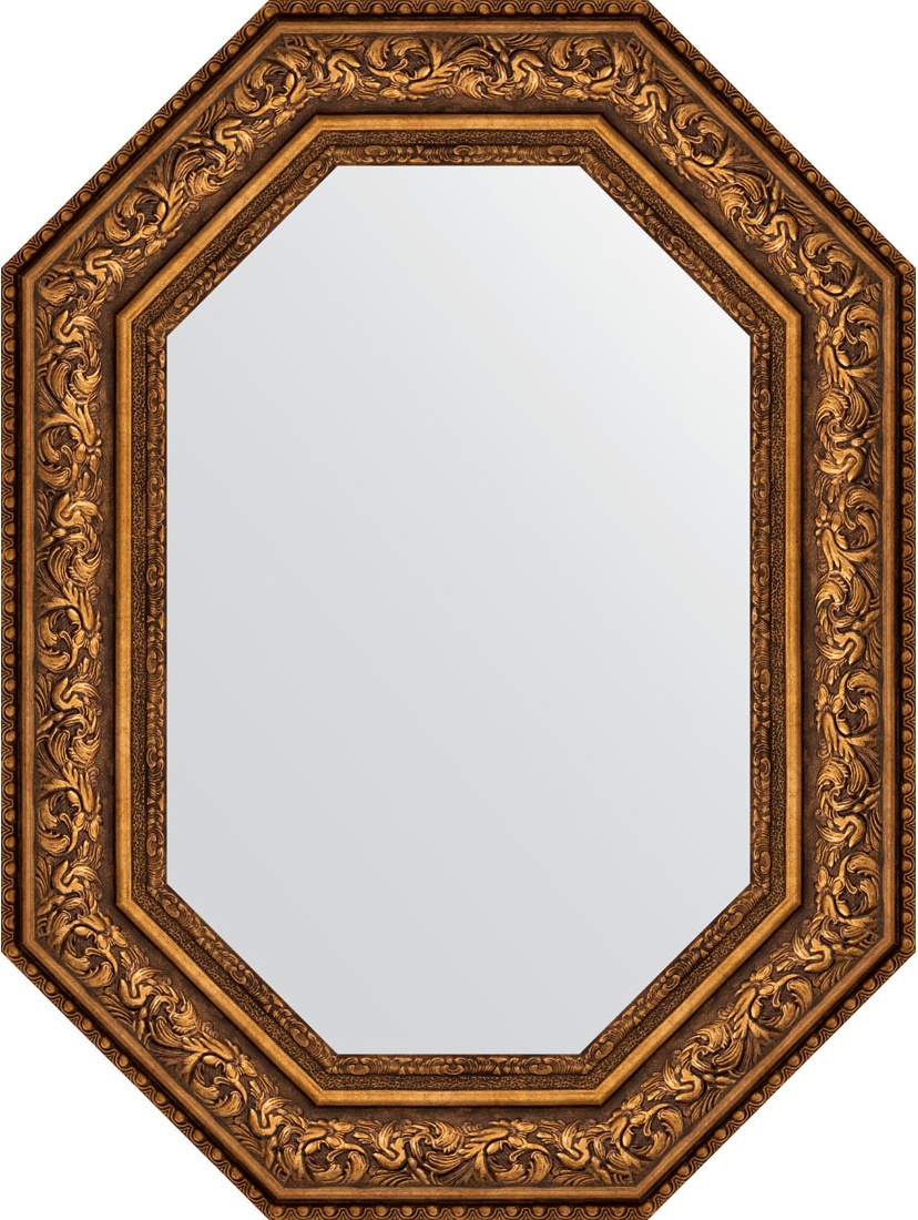 BY 7257 Зеркало в багетной раме - виньетка состаренная бронза 109 mm EVOFORM Octagon