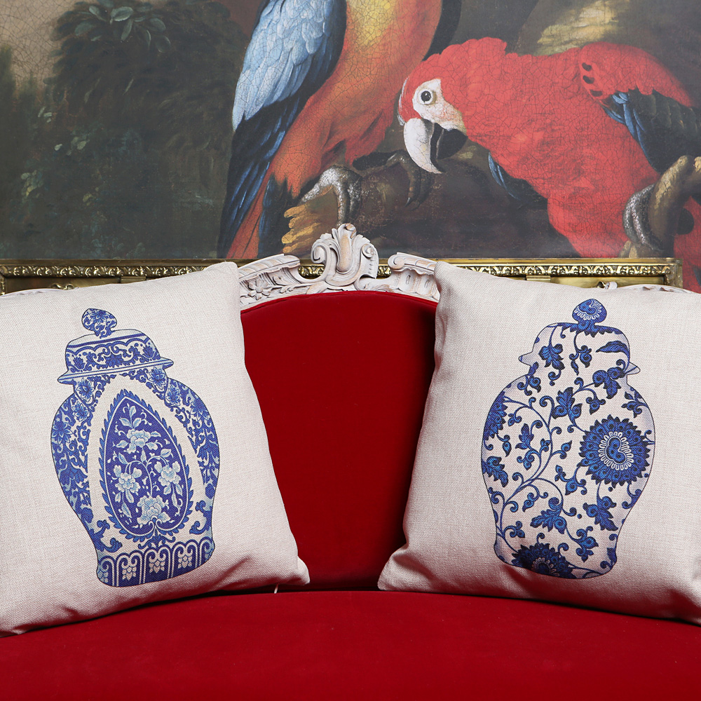 2719164 Декоративная подушка «Китайская ваза», версия 1, антик блю Object Desire  - Вид №2