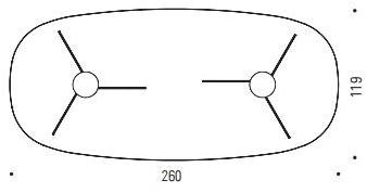 Desalto Овальный стол из мдф с основанием 4 звезды sun-id-1481037 - Вид №3