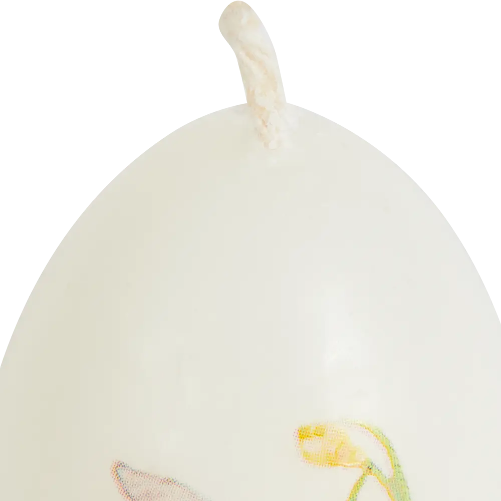 Свеча парафиновая Яйцо-3 малое с декором белое 5,5 см EVIS STLM-2045801 - Вид №1