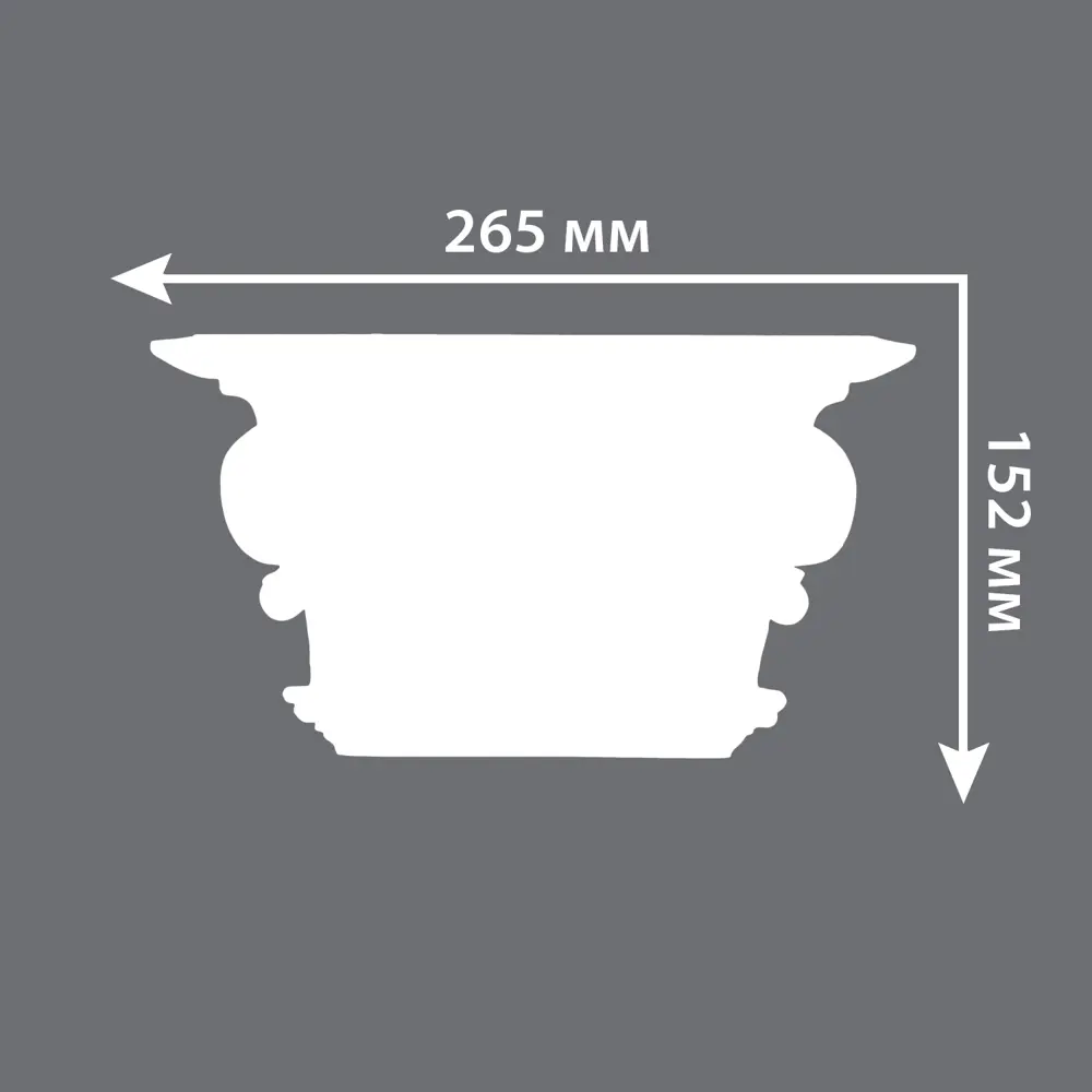 Капитель к пилястре полиуретан Decomaster DK-82211 белая 152 мм STLM-2164965 - Вид №3