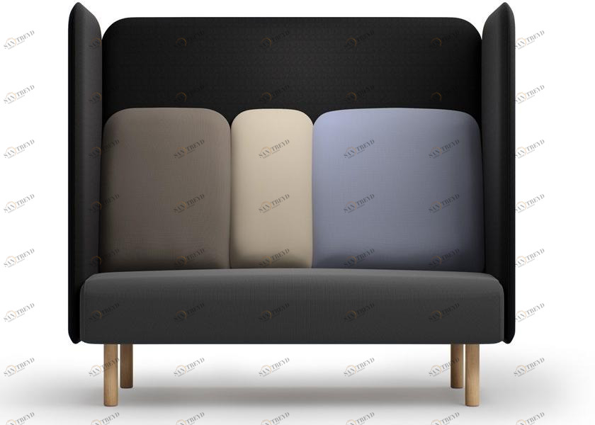 SOFTREND Мягкий 3-местный тканевый диван с подголовником August sun-id-1366728