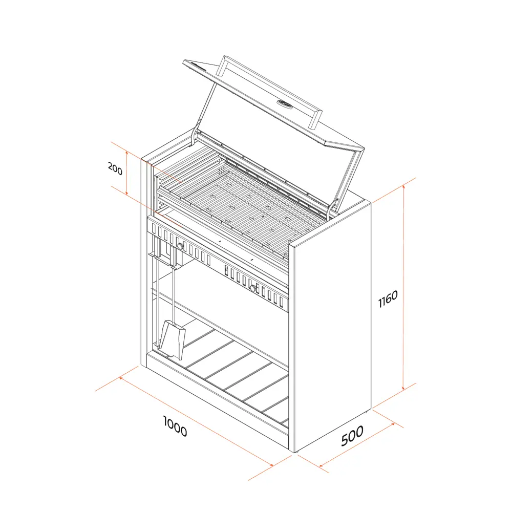 Гриль Gratar Expert EGR 1000 2 мм 116x100x50 см 89358375 STLM-2175049  - Вид №7