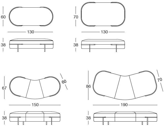 Longhi Мягкая скамья из ткани Loveluxe 2020 – sartoria collection X 441 - Вид №5