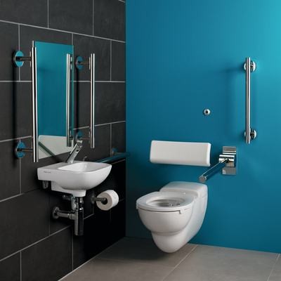 S212201I37 Комплект раковины для инвалидов маленький 37 см. с крепежом Ideal Standard CONTOUR - Вид №2