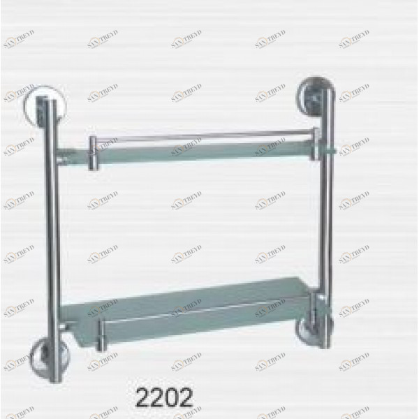 Полка стекло прямая с ограничителем 2-этажная Rainbowl Long 2202 sun-id-561908