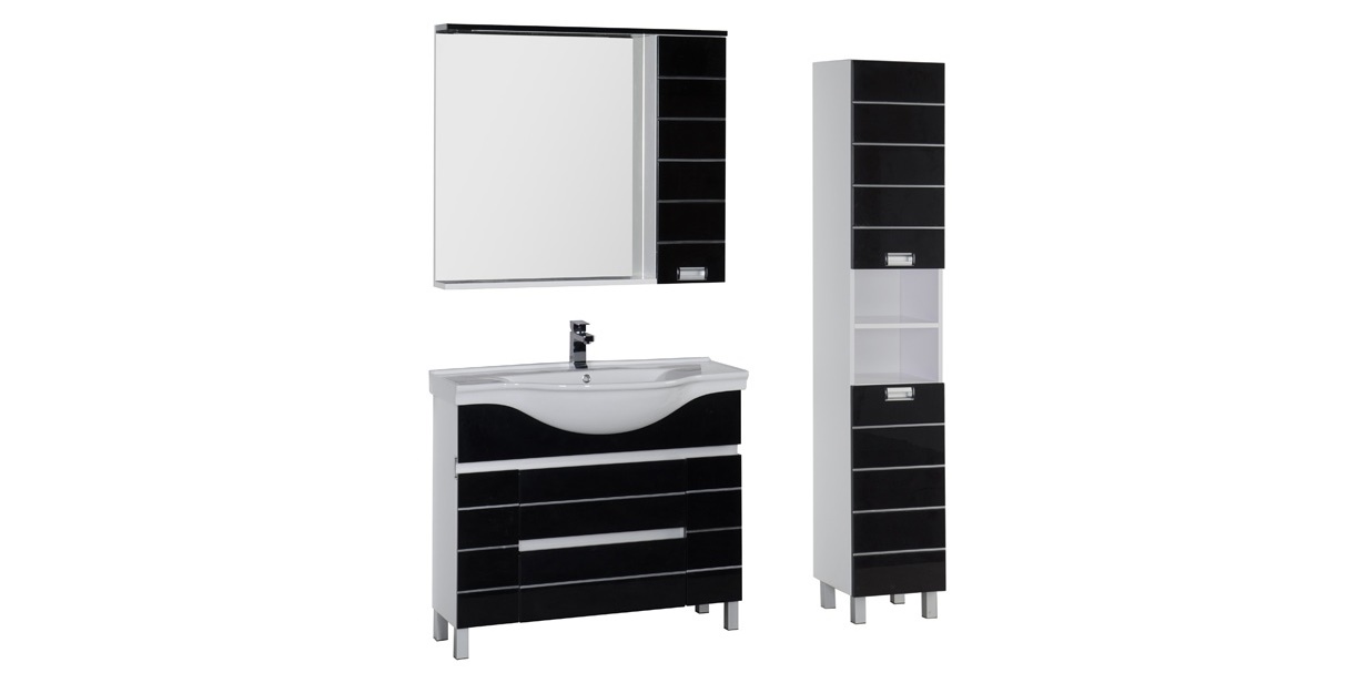 Комплект мебели Aquanet Доминика 100 черный 00172410 - Вид №1