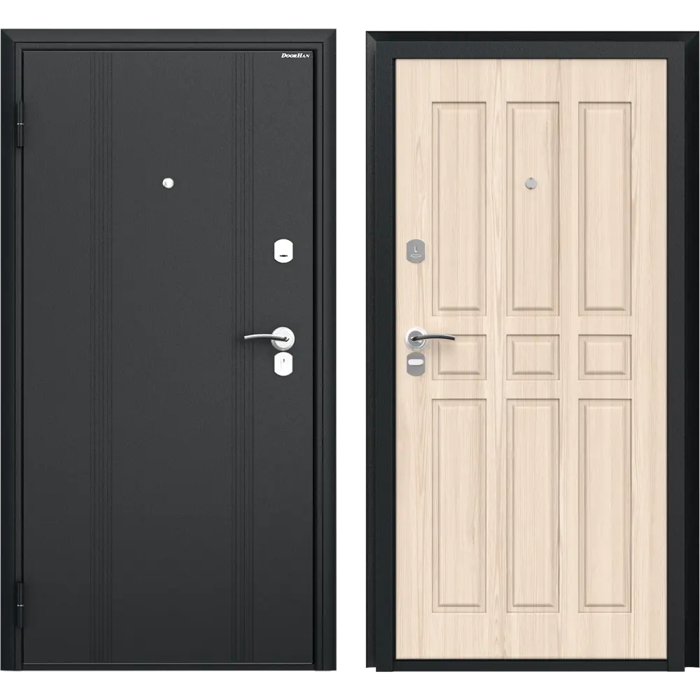Дверь входная металлическая Оптим 88x205 см левая ясень ривьера DOORHAN STLM-2090130