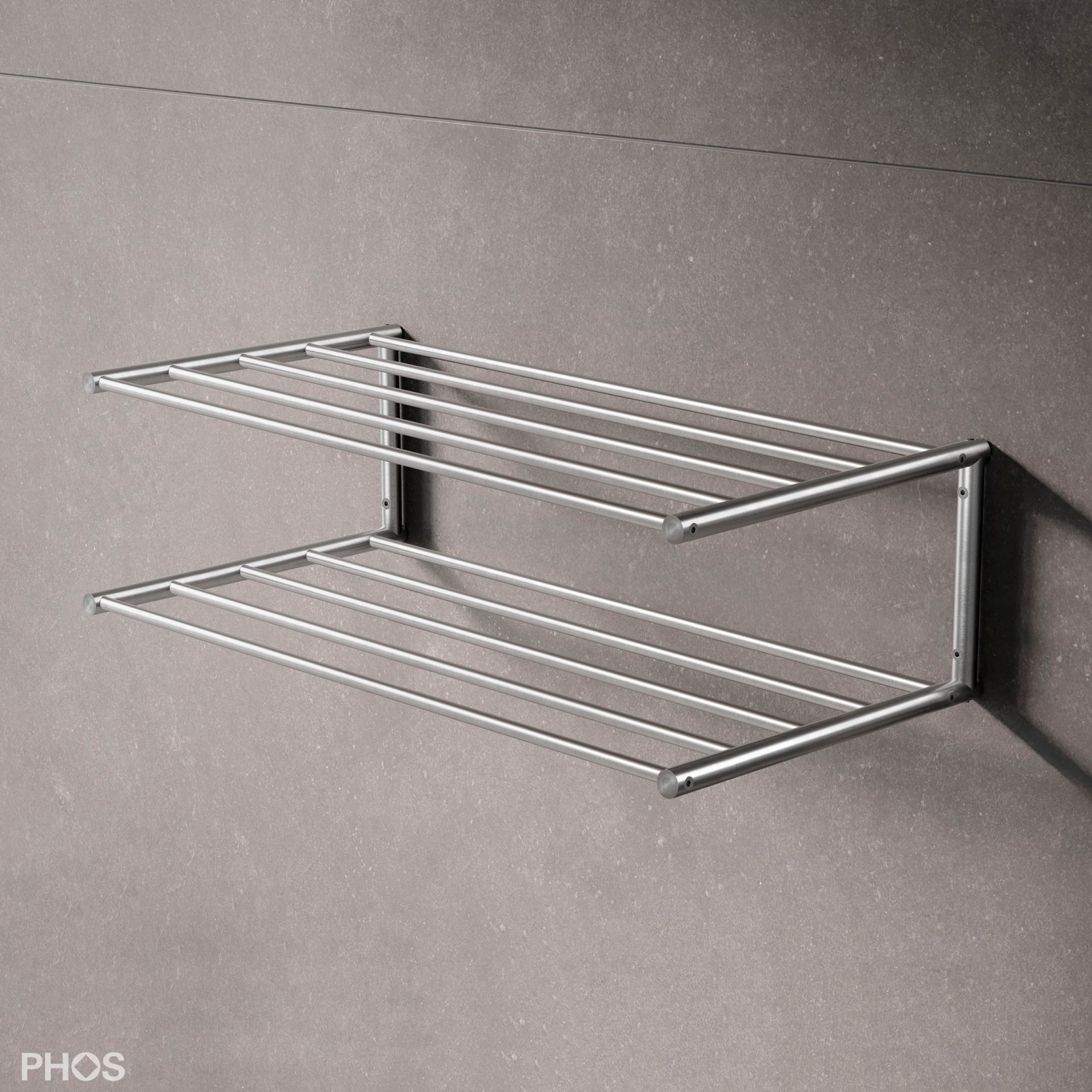 SR900-2W-B Полотенцесушитель настенный, 1 поле, 2 уровня, ширина 90 см PHOS  - Вид №1