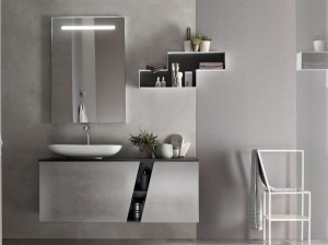 Деревянный умывальник с зеркалом