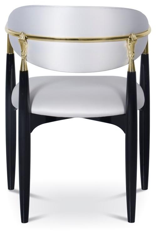 KOKET Стул из лакированной ткани с подлокотниками Nahema sun-id-1431004 - Вид №4