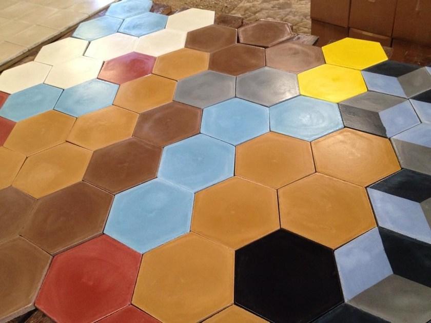 TsourlakisTiles Бетонные покрытия для полов и стен для интерьеров и экстерьеров Hexagon sun-id-1346448 - Вид №8