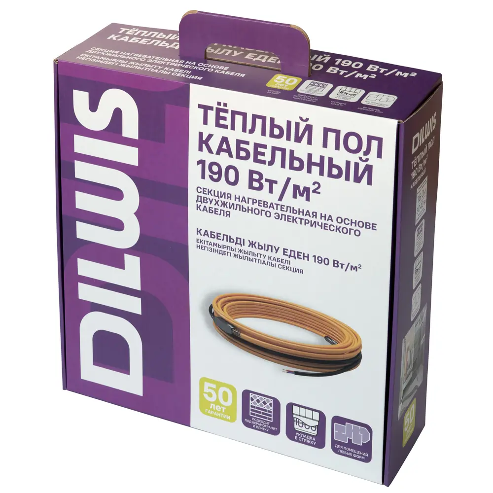 Нагревательный кабель Dilwis для системы теплого пола 1330 Вт 89394476 STLM-1568727 - Вид №1