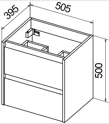 Мебель для ванной комнаты BelBagno KRAFT 39-500 Rovere Nebrasca Nature  - Вид №3