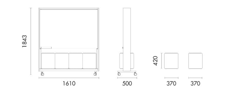 Отдельно стоящая доска объявлений MDF с оттоманкой из ткани Grado Design Walker ARCH-00019730 - Вид №4
