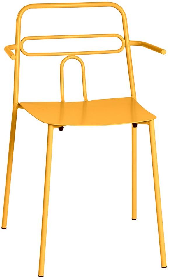 CaStil Штабелируемый металлический садовый стул с подлокотниками Dida Dida br - Вид №1