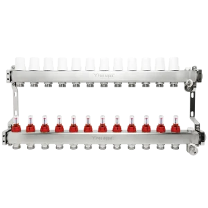 Коллекторная группа с расходомерами Pro Aqua 1"x3/4" 12 выходов нержавеющая сталь 84736638 STLM-2181433