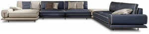 Turri Секционный угловой диван в коже Blues