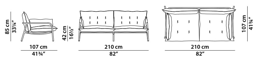 2-местный тканевый садовый диван Baxter Elephant ARCH-00006371 - Вид №3