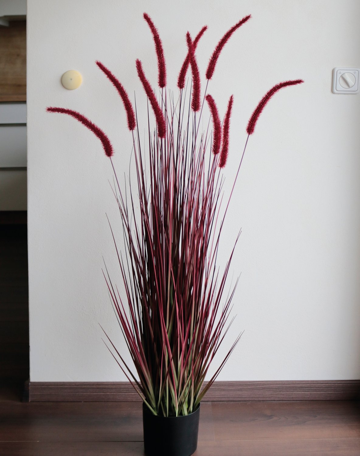 4869 498 a3 Искусственный пучок травы 'Chinese fountain grass' в горшке, 120 см, бордово-зеленый H-andreas  - Вид №5