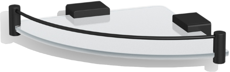 11351F-BP Полка VICO подвесная цвет черный матовый LANGBERGER VICO, BLACK EDITION