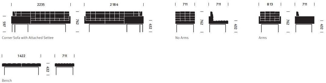 Herman Miller Модульный тканевый диван Tuxedo sun-id-1455856 - Вид №5