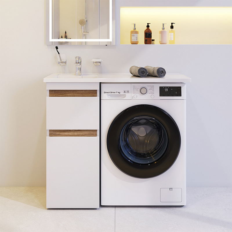 M85AFSX0402WG База под столешницу для стиральной машины напольная 40 см корзина для белья AM.PM X-Joy 