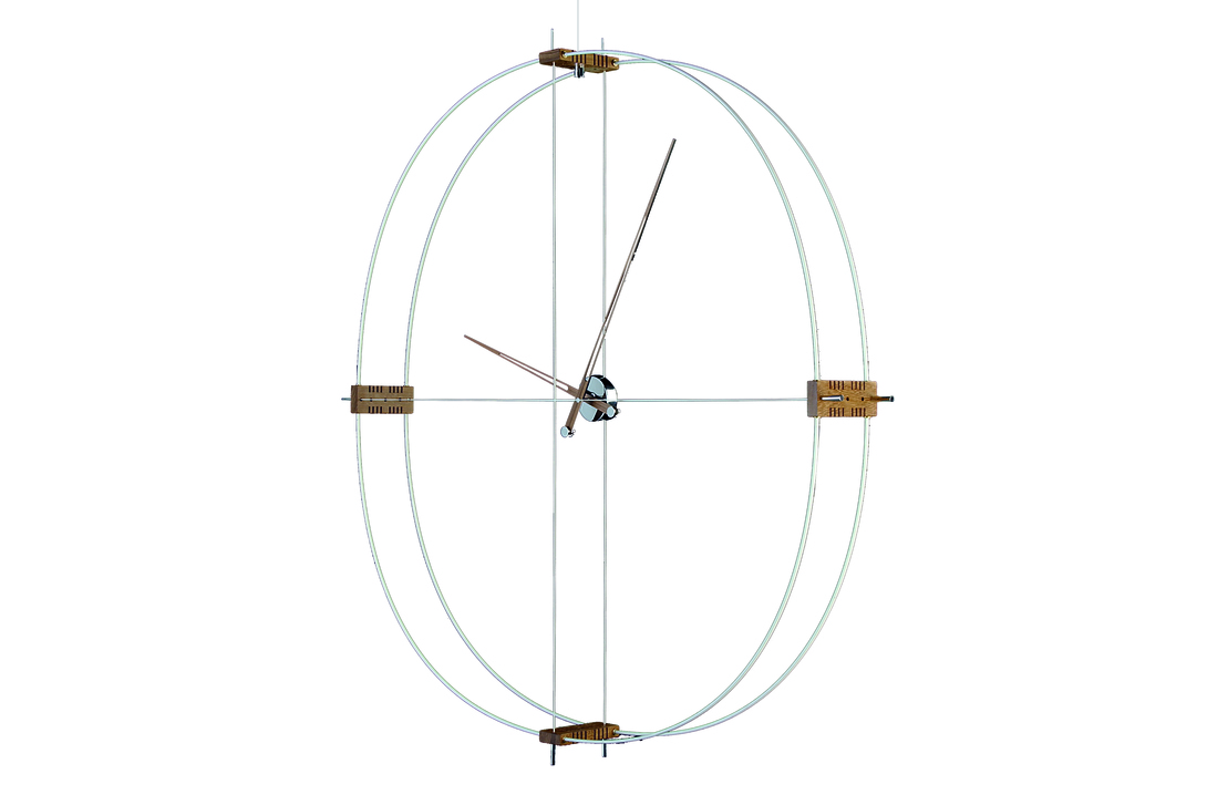 095494 Настенные часы белый-орех Nomon Delmori 