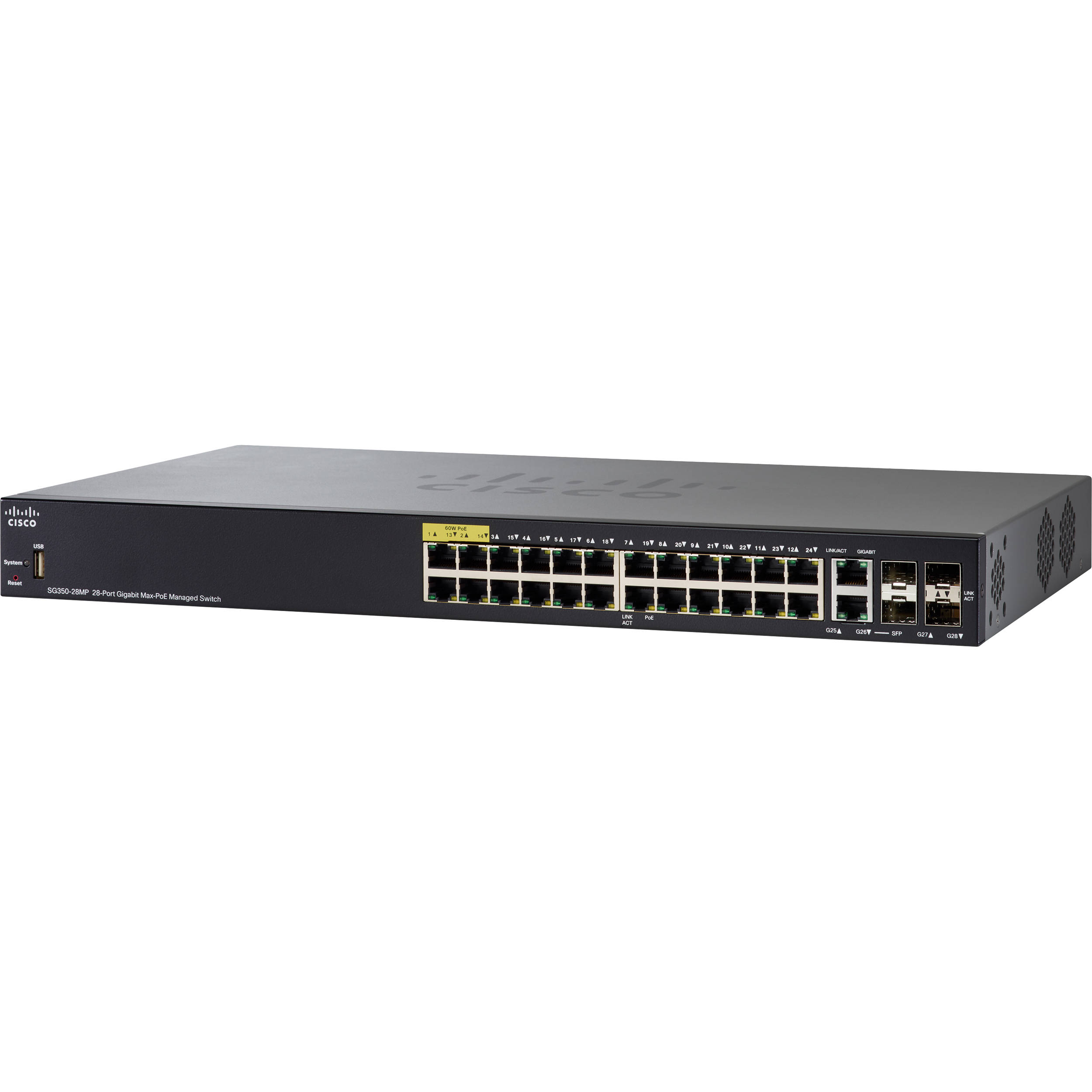 SG350-28MP-K9-EU sg350-28mp 28-port gigabit poe managed switch Cisco Santreyd  - Вид №2