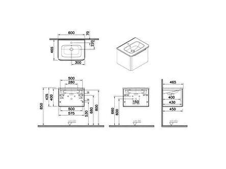 Подвесной шкаф для умывальника со встроенной раковиной VitrA Bathrooms Integra Round ARCH-00143563 - Вид №9