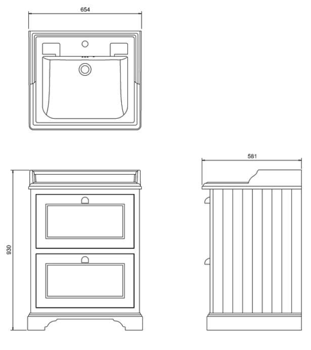 Деревянный умывальник с ящиками Burlington Классическая ARCH-00101823 - Вид №4