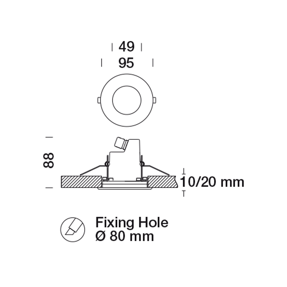 8330108 Встраиваемый в потолок светильник Platek MICRO Incasso soffitto  MICRO Plafoniera Ceiling recessed - 4 LED RGBW 44°  - Вид №3