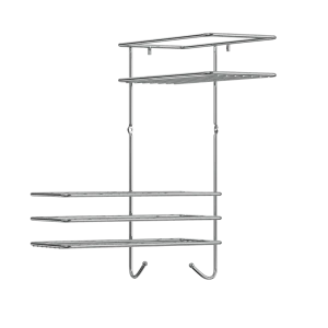 Полка настенная угловая двойная Lemer Soul 22.5x35x22.5 см металл цвет хром