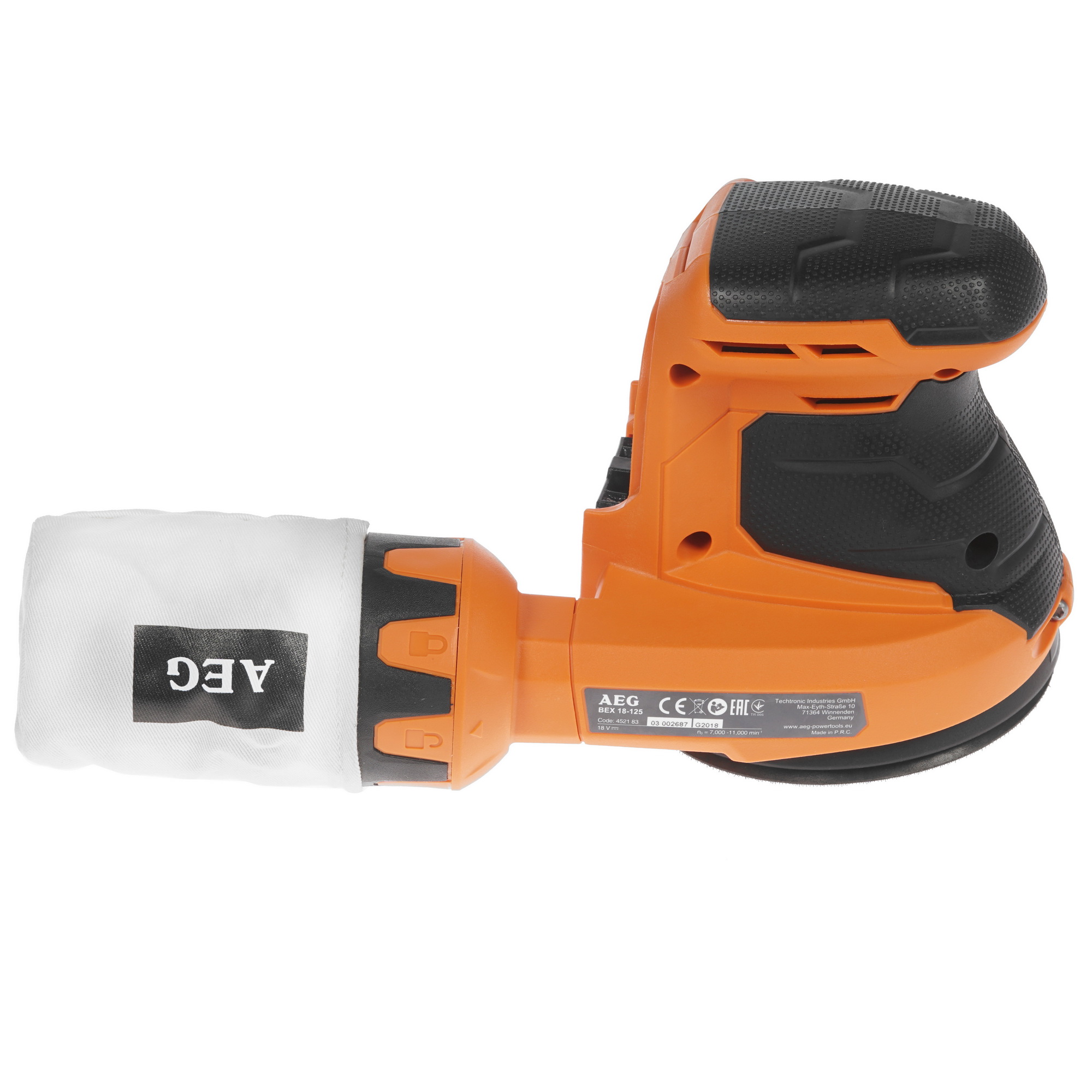 Эксцентриковая шлифмашинка AEG BEX18-125 - 0 PRO 18V  , Без ЗУ, Без АКБ 7998641 STDN-0110715 - Вид №3