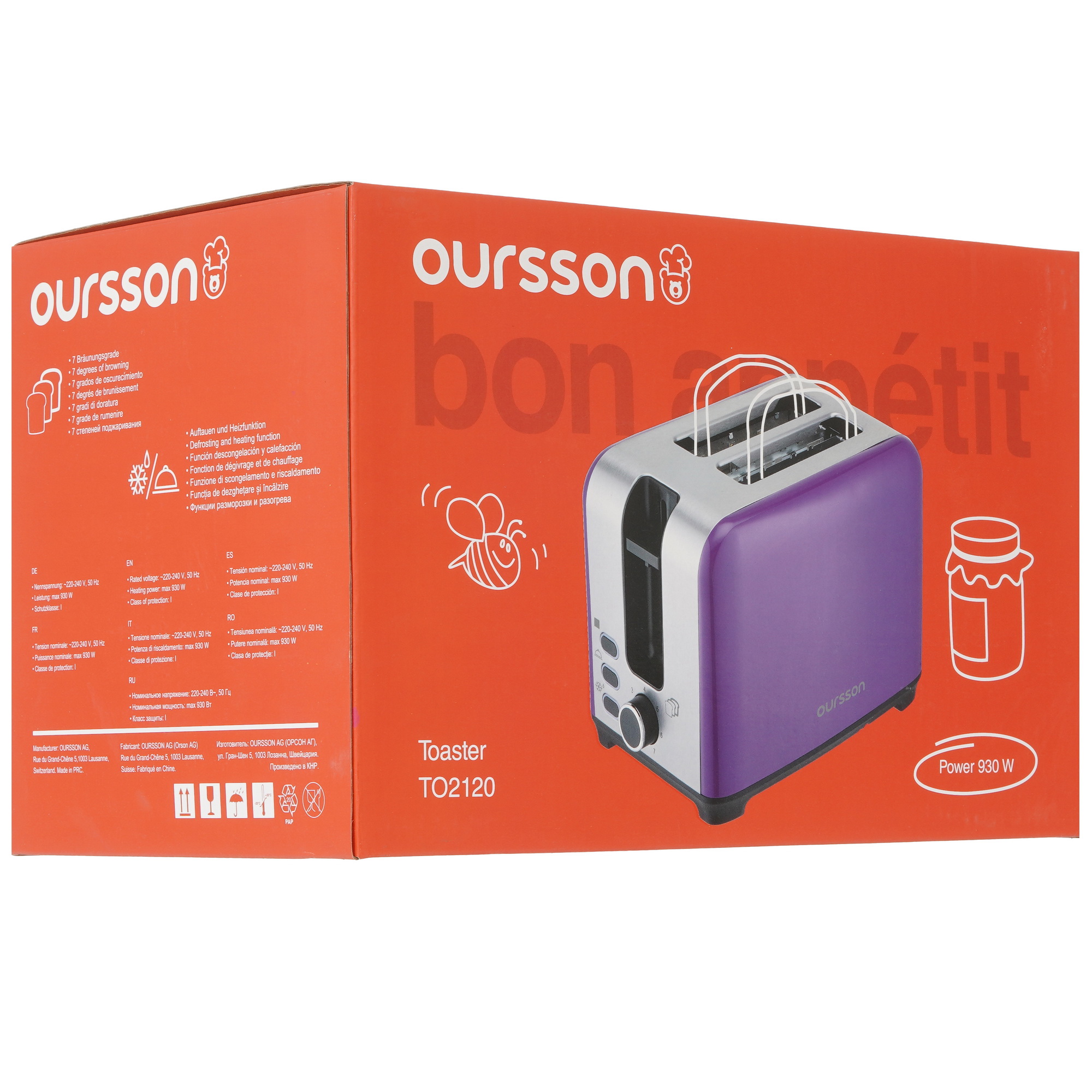 5368919 Тостер Oursson TO2120/IV бежевый STDN-0024581 - Вид №7