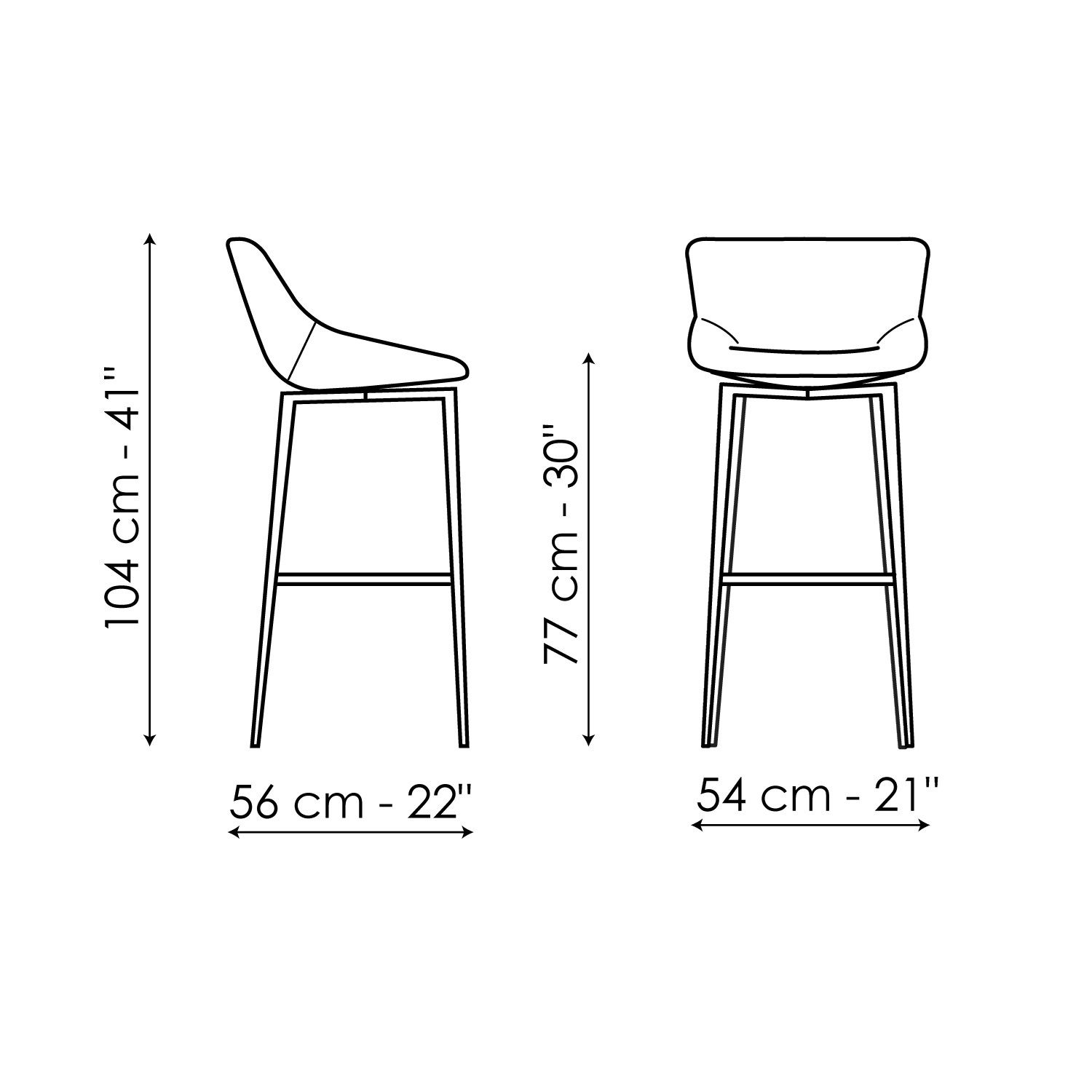 Высокий кожаный стул с подставкой для ног BONALDO Artika ARCH-00079461 - Вид №2