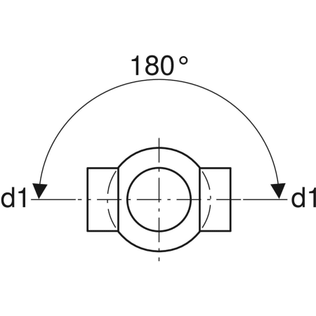 GEBERIT 368.285.16.1 Крестовина шаровая Geberit PE 88,5°, соединения 180° смещенные  - Вид №2